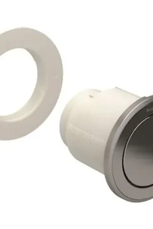 Vente Flash Plaque WC Type 10 poussoir pour meuble Chromé mat Anneau poli brillant