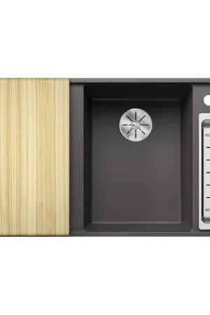 Vente Flash Evier Axia III 6 S-F Silgranit PuraDur Planche frêne Gris Rocher, cuve princip. à droite 523484
