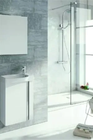 Acheter Direct Ensemble salle de bain meuble + lave-mains + miroir Blanc Ancodesign