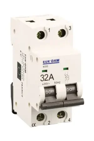 Vente Directe Disjoncteur Bipolaire 2 modules 32A