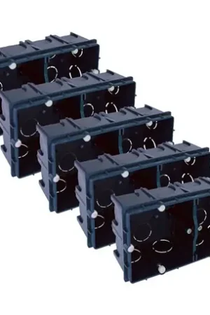 Acheter Direct Lot de 5 boites d'appareillage maçonnerie 2 postes Prof 50 mm horizontal/vertical