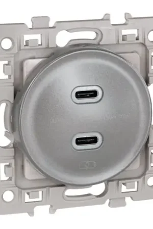 Vente Directe Prise chargeur USB Double type C Silver