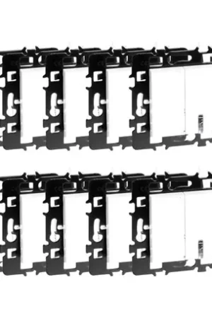 Acheter En Ligne Lot de 10 Commandes Combiné poussoir + va et vient avec et sans voyant Blanc