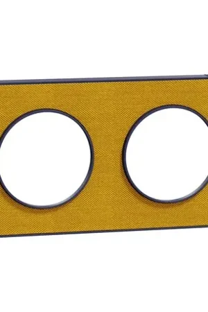 Vente Flash Plaque de finition Odace Touch S550804KY Kvadrat en tissus Ocre et liseré bleu cobalt 2 postes