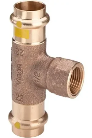 Bon Marché Lot de 5 Tés plomberie bronze femelle Profipress G avec SC-Contur Ø15x1/2"x15 - Réf : 352707