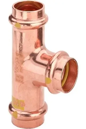 Achat Immédiat Lot de 5 Tés plomberie cuivre avec SC-Contur Profipress G Ø15x15x12 - Réf : 346997