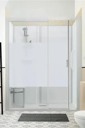 Acheter En Ligne Kinemagic Sérénité haute mécanique en niche à porte verre bande centrale dépolie 160/195 x 89/106 cm