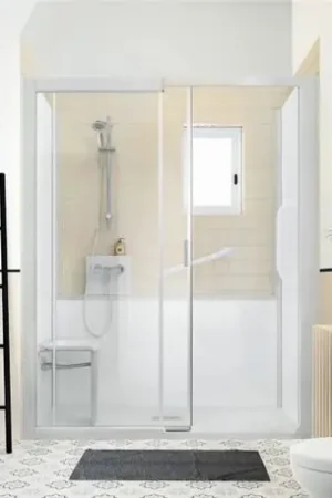 Acheter En Ligne Kinemagic Sérénité mixte mécanique en niche à porte coulissante verre transparent 170/205 x 79/96 cm