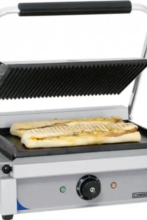 Bon Marché Grill panini plaques rainurées - lisses CGPRL 2200 Watts inox et noir