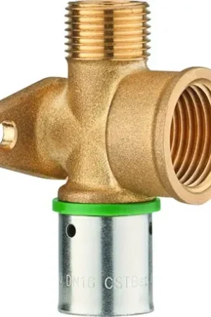 Vente Flash Raccord à sertir coude applique piquage Ø 12 femelle 1/2" mâle 3/8" - Réf : 17358