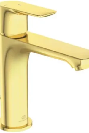 Authentique Mitigeur lavabo Grande Conca tirette et vidage bonde métal, Or brossé A7013A2