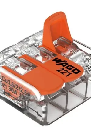 Vente Flash Lot de 30 Bornes de raccordement avec levier 221-613 tous conducteurs max 6 mm² 3 fils Orange