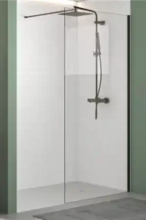 Vente Flash Paroi de douche Solo Design transparent 80 cm H200 cm profilé graphite brossé
