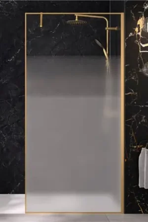 Acheter Direct Paroi de douche Solo Design+ sérigraphie cosmos XL 100 cm H200 cm Profilé or brossé profilé à droite