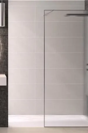 Acheter Direct Paroi de douche Solo Design+ flûte 140 cm H200 cm Profilé inox brossé Profilé mural à droite