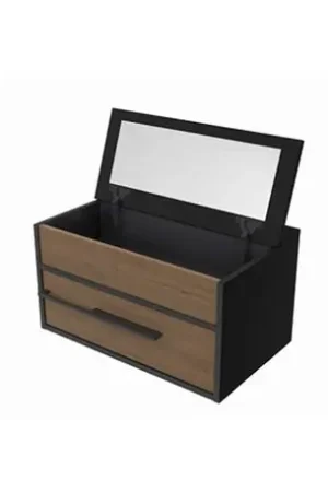 Achat Immédiat Coiffeuse Black New Anco 60 cm noir met et chêne rouille