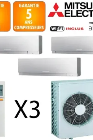 Vente Flash Mitsubishi Tri-split MXZ-3F68VF + 2 X MSZ-EF22VGKS + MSZ-EF25VGKS