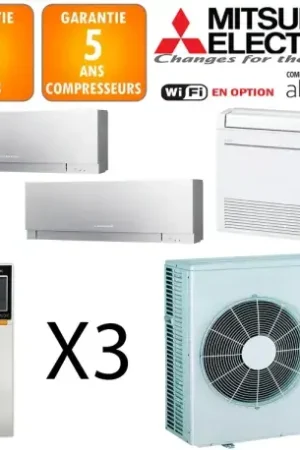 Acheter Direct Mitsubishi Tri-split MXZ-4F83VF + MSZ-EF18VGKS + MFZ-KT25VG + MSZ-EF42VGKS
