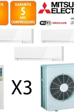 Vente Flash Mitsubishi Tri-split MXZ-5F102VF + MSZ-EF25VGKW + MSZ-EF42VGKW + MSZ-EF50VGKW