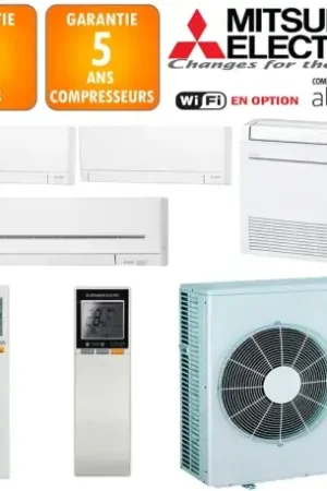 Achat Immédiat Mitsubishi Quadri-split MXZ-5F102VF + 2 X MSZ-AY15VGK + MFZ-KT25VG + MSZ-AP60VGK