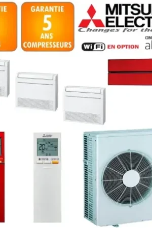 Vente Flash Mitsubishi Quadri-split MXZ-5F102VF + 3 X MFZ-KT25VG + MSZ-LN25VGR