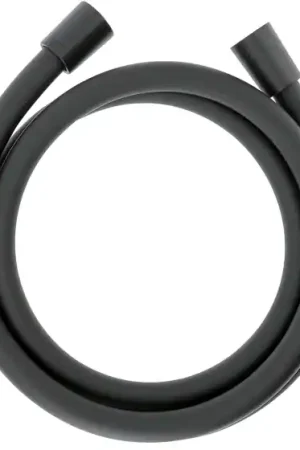 Must-Have Flexible de douche noir en PVC métallisé lisse - anti-torsion - 1,5 m