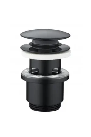 Promotion Saisonnière Bonde de vidage universelle noire métal NF avec trop plein pour lavabo