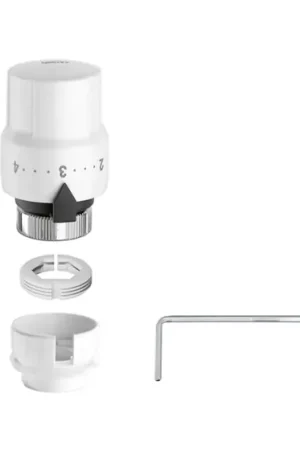 Tête thermostatique avec coque de protection blanches pour sèche-serviettes Achetez Aujourd'hui