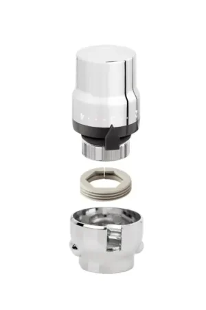 Tête thermostatique avec coque de protection chromés pour sèche-serviettes Solde