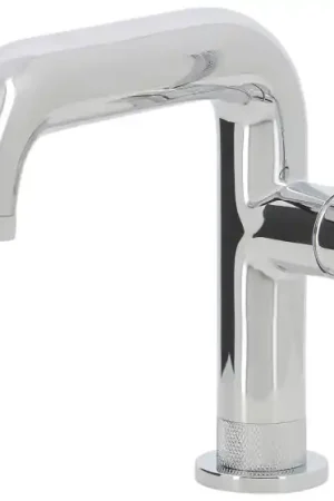Vente Directe Mitigeur lavabo chromé guilloché style industriel - HANUM