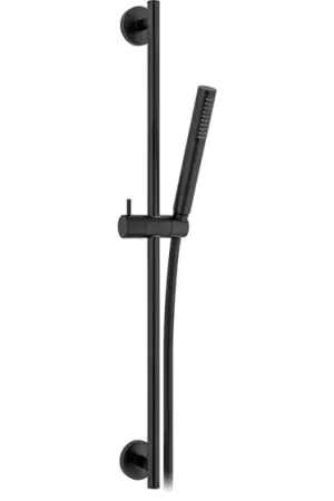 Barre de douche métal noir avec douchette 1 jet et flexible - AGHE Dernier Modèle