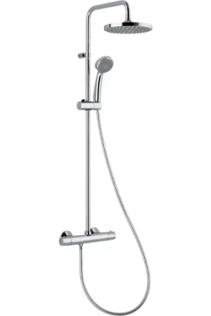 Bon Plan Système douche thermostatique NF chromé pomme ronde ABS diamètre 200 mm - MIZU