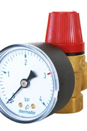 Soupape de sûreté avec manomètre femelle-femelle 3/4'' 3 bar 100 kW Petit Prix
