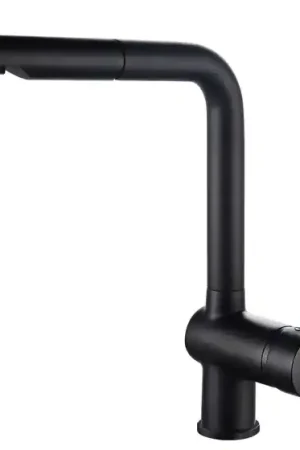 Mitigeur évier noir intégral douchette extractible 1 jet - TANER Prix Choc