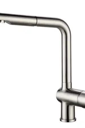 Mitigeur évier nickel brossé douchette extractible 1 jet - TANER Meilleure Vente