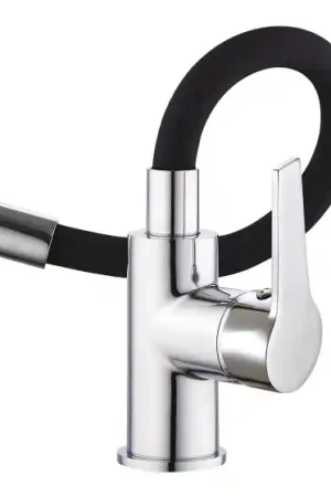 Mitigeur lavabo haut modulable noir chromé MADI+ Acheter Direct